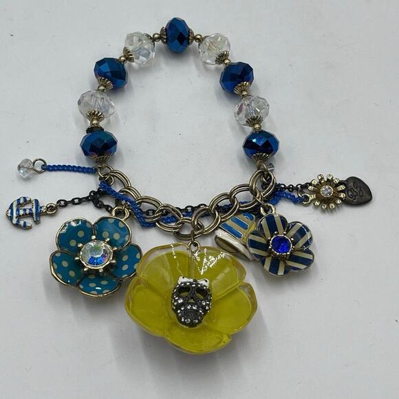 Betsey‎ Johnson Yacht Club Spectator Sailboat Multicolor Half Stretch Bracelet - Picture 1 of 10